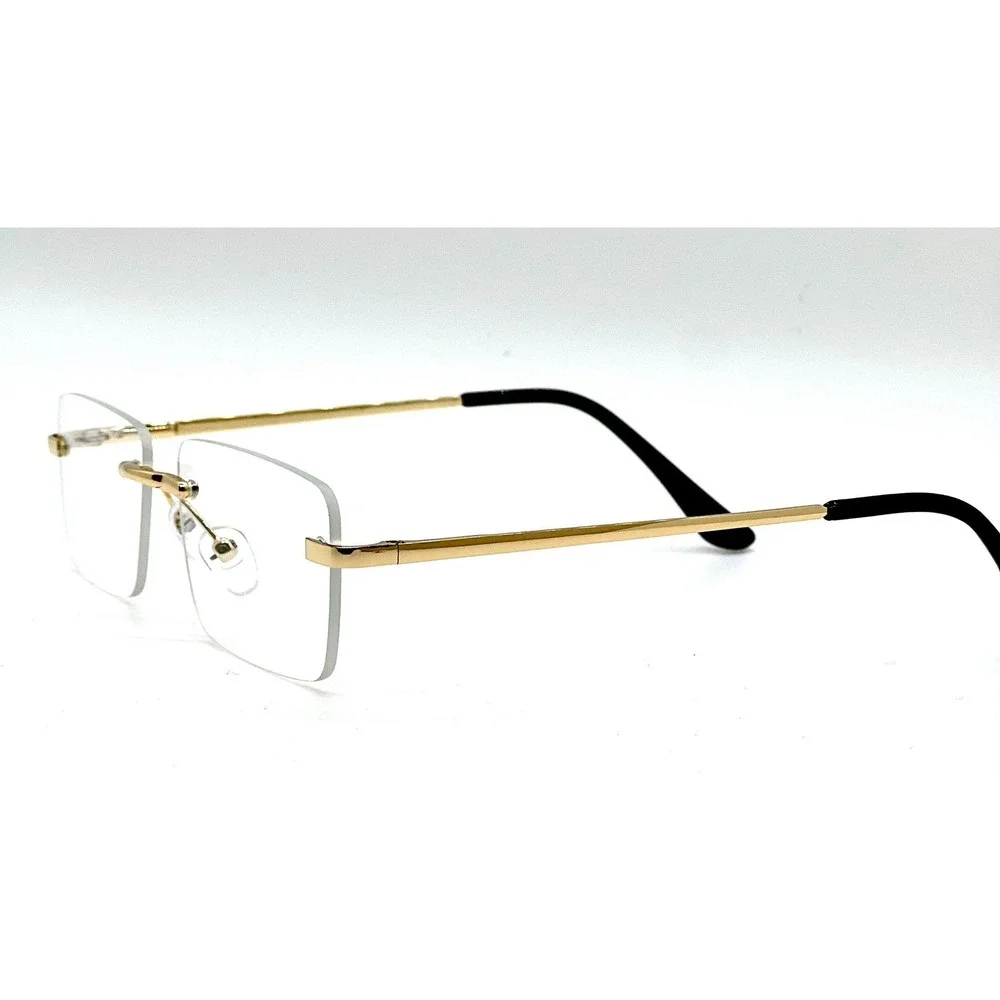 Frameless Glasses Gold Frame Clear Lens Lightweight Fashion Eyeglasses Lentes‎